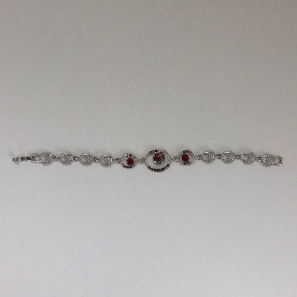 <New> Silver bracelet with colourful crystals - Picture 4 of 6